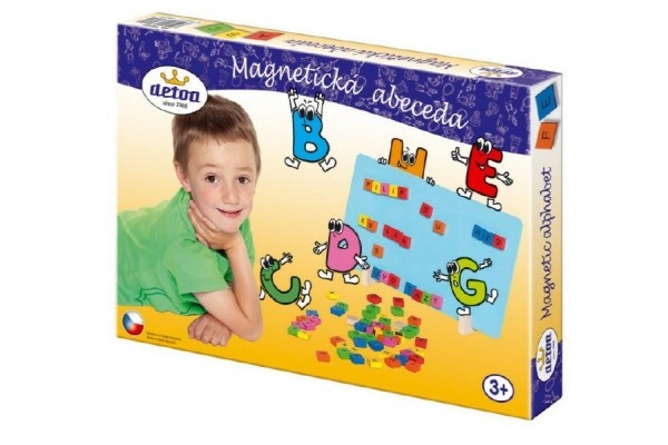Teddies Magnetická abeceda drevo 75ks v krabici 33x23x3,5cm