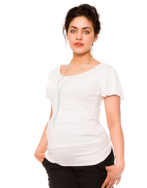 Tehotenské tričko/blúzka Lea - biela