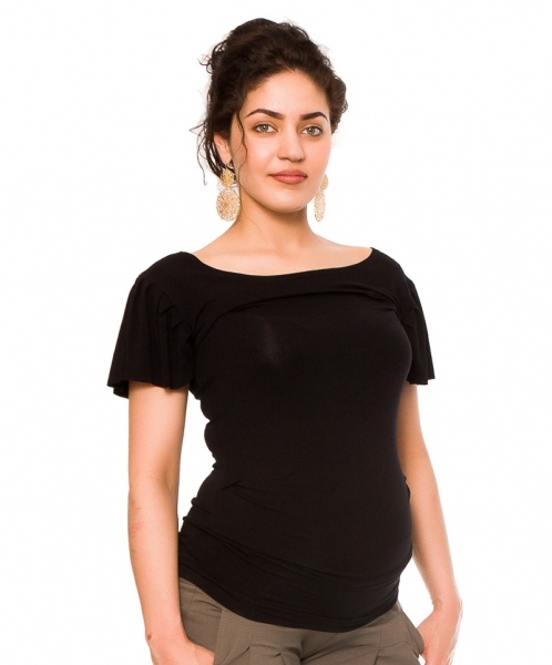 Be MaaMaa Tehotenské tričko/blúzka Lea - čierna-#Velikosti těh. moda;XS (32-34)