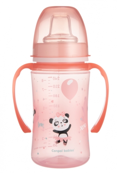 Canpol babies Nevylévací hrnček EasyStart - Panda - ružový