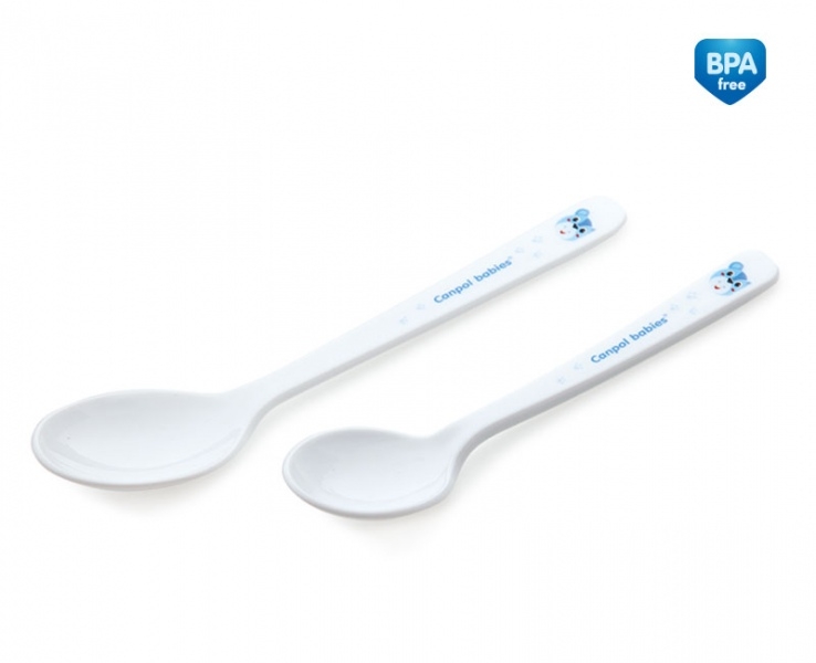 Canpol babies Plastové lyžičky 2 ks biele - Medvedík