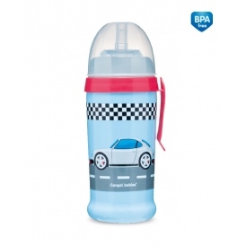Canpol babies Športová nekvapkajúci fľaša Racing - tm. modrá