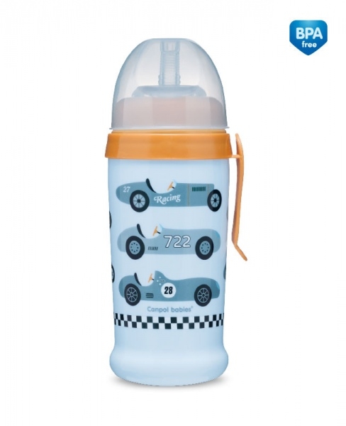 Canpol babies Športová nekvapkajúci fľaša Racing - sv. modrá