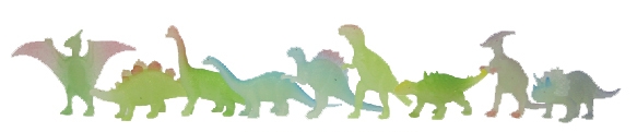 Rappa Dinosaury, svietia v tme, 9 ks v sáčku
