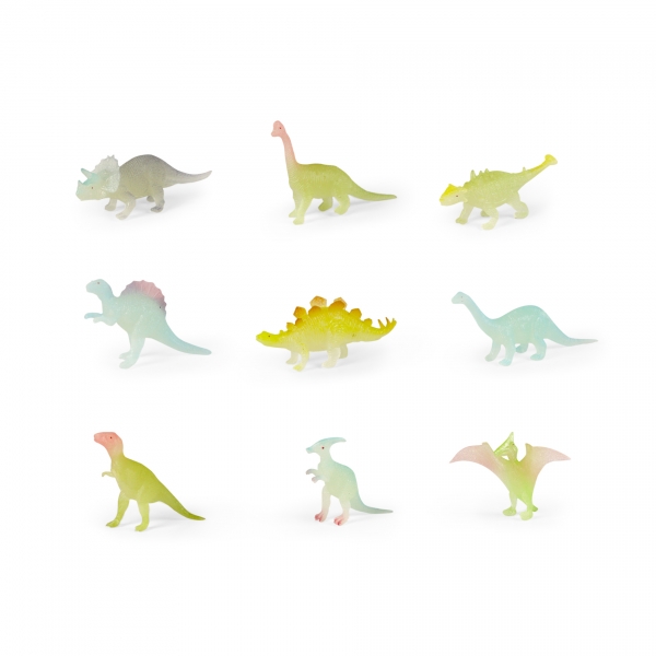 Rappa Dinosaury, svietia v tme, 9 ks v sáčku
