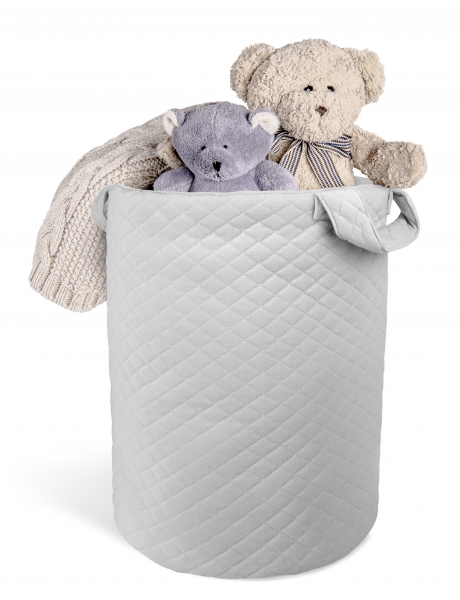 Box na hračky Velvet lux miminu, prešívaný - šedý