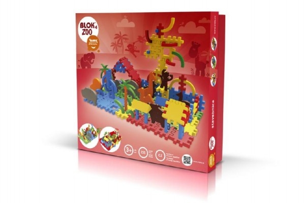 Teddies Stavebnica Blok 4 ZOO plast 235ks v krabici 35x33x10cm