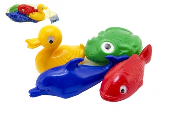 Teddies Plávacie sada zvieratka plast 4ks v sieťke 20x14x7cm 12m +