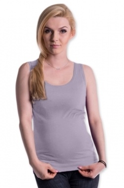 Tehotenské, dojčiace tielko s odnímateľnými ramienkami - šedý melírek