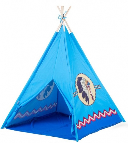 Eco toys Detský indiánsky stan - modrý indián