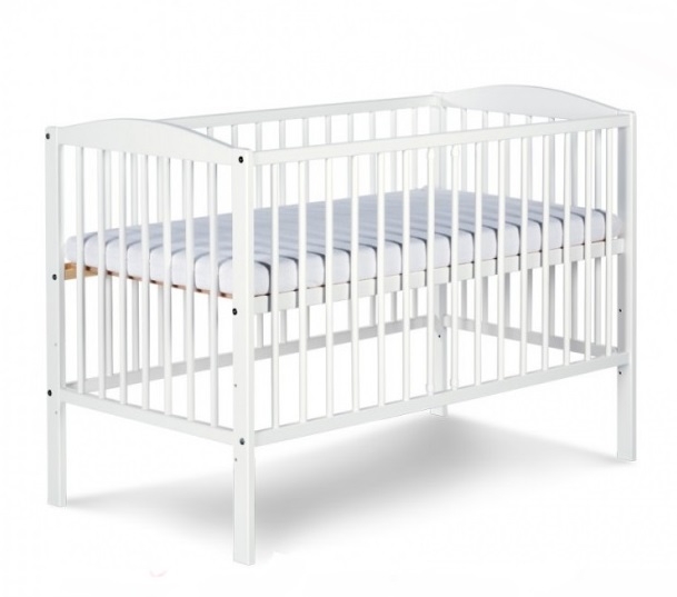 Klups Postieľka RADEK II + matrac gratis, biela, 120x60 cm