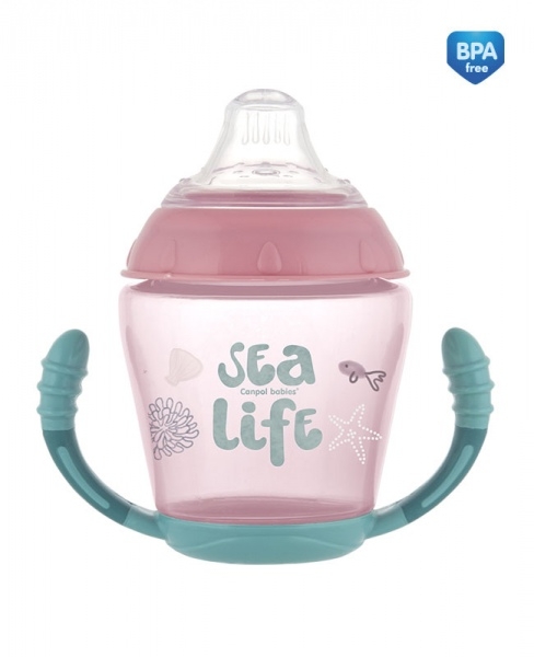 Canpol babies Nevylévací hrnček Sea Life - ružový