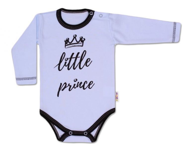 Baby Nellys Body dlhý rukáv, Little Prince - modré, veľ. 74