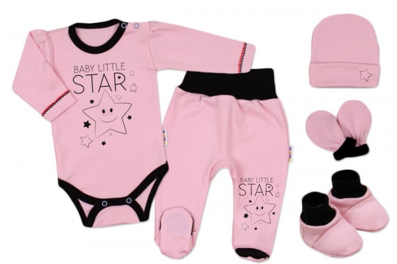 Baby Nellys Súpravička do pôrodnice Baby Little Star - ružová, K19 veľ. 56