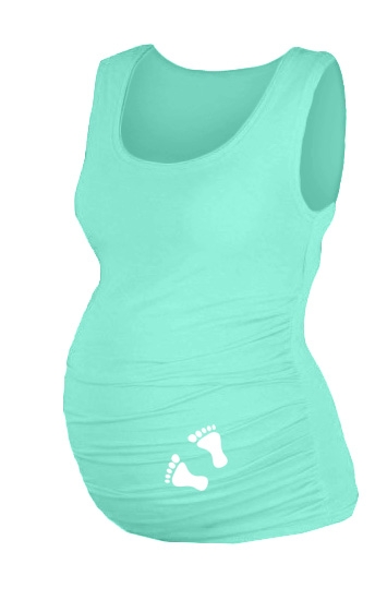 Be MaaMaa Top, tielko Dana s potlačou Nožičiek, vel. L/XL - mäta, D19