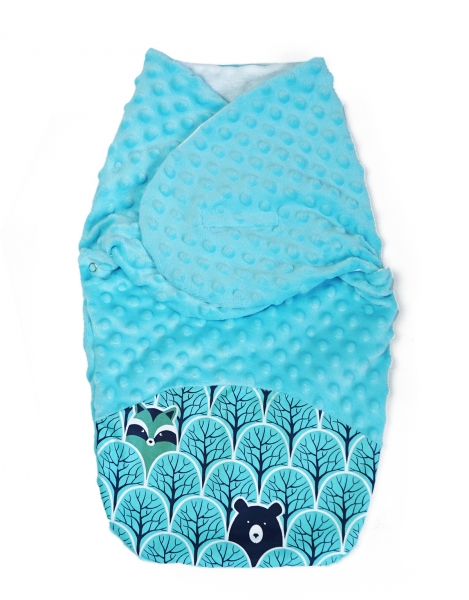 Zavinovačka, spacáček s Minky, 0-6m - Lesík, Minky tyrkysová