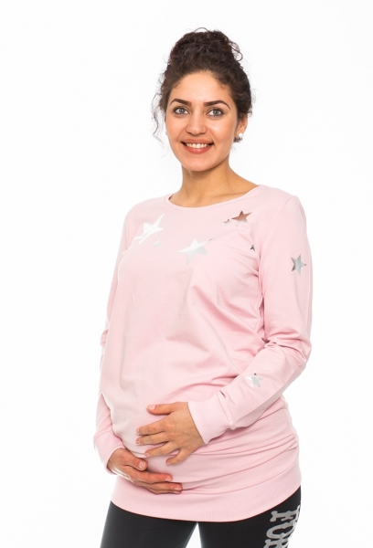 Be MaaMaa Tehotenské triko, mikina Renifer -rúžové, veľ. L