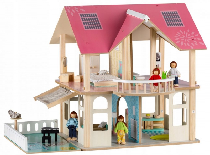 Eco toys Drevený domček pre bábiky s balkónom - Rezidence Modern (DREVENý DOMčEK PRE BáBIKY ECO TOYS,)
