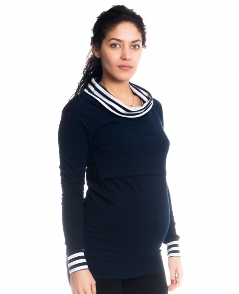 Be MaaMaa Tehotenské, dojčiace tričko / blúzka Diana so stojačikom - granátové, veľ. M