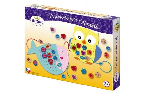 Teddies Vyšívanie pre najmenších drevo 41ks v krabici 33x23x3,5cm